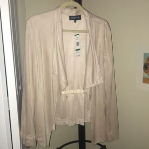 Jones New York cream suede jacket/ blazer/ top